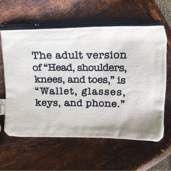 NWT Graphic Canvas Zipper Pouch | “Adult Version” - Picture 3 of 5